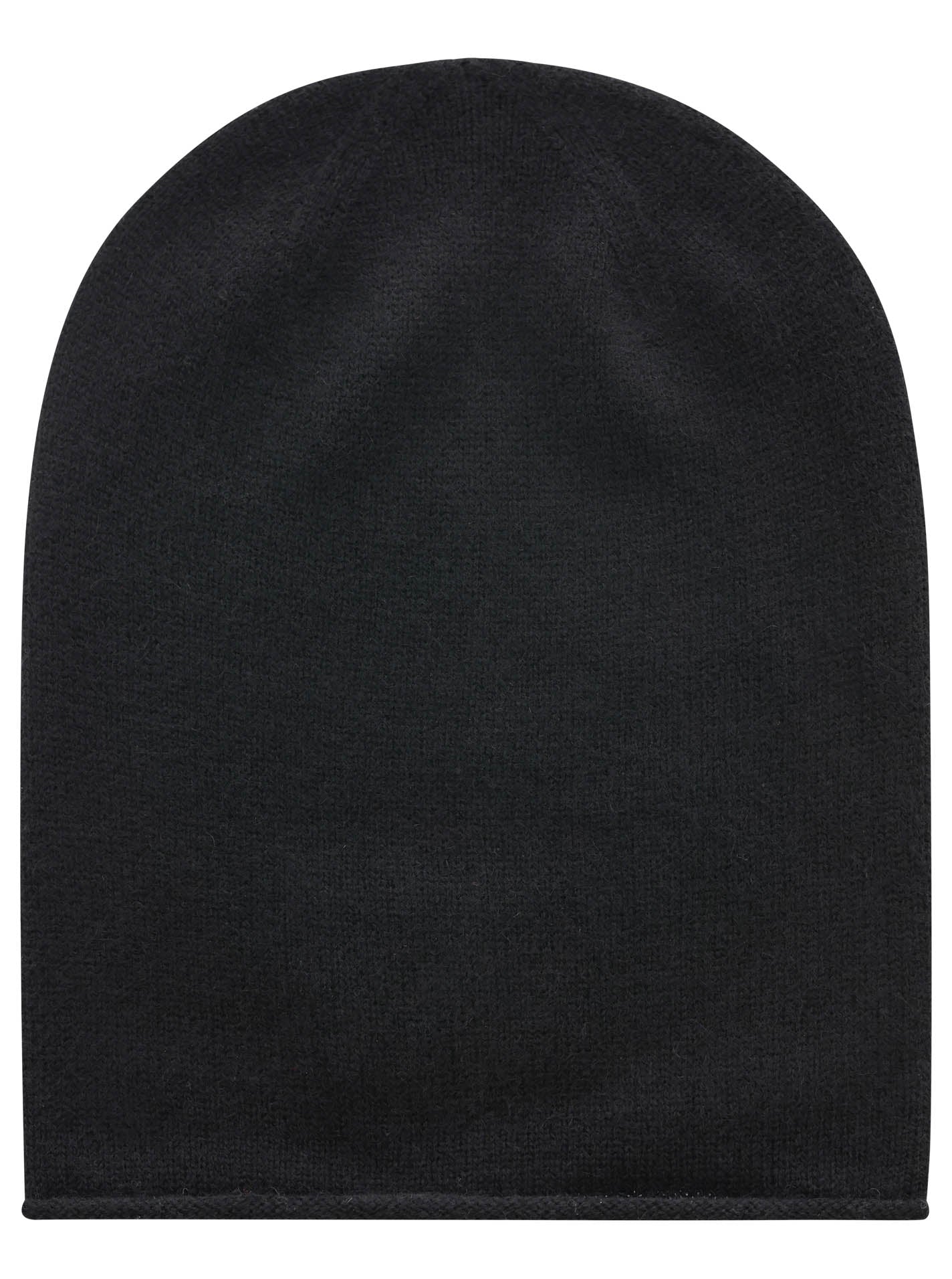 100% Kaschmir Beanie Schwarz