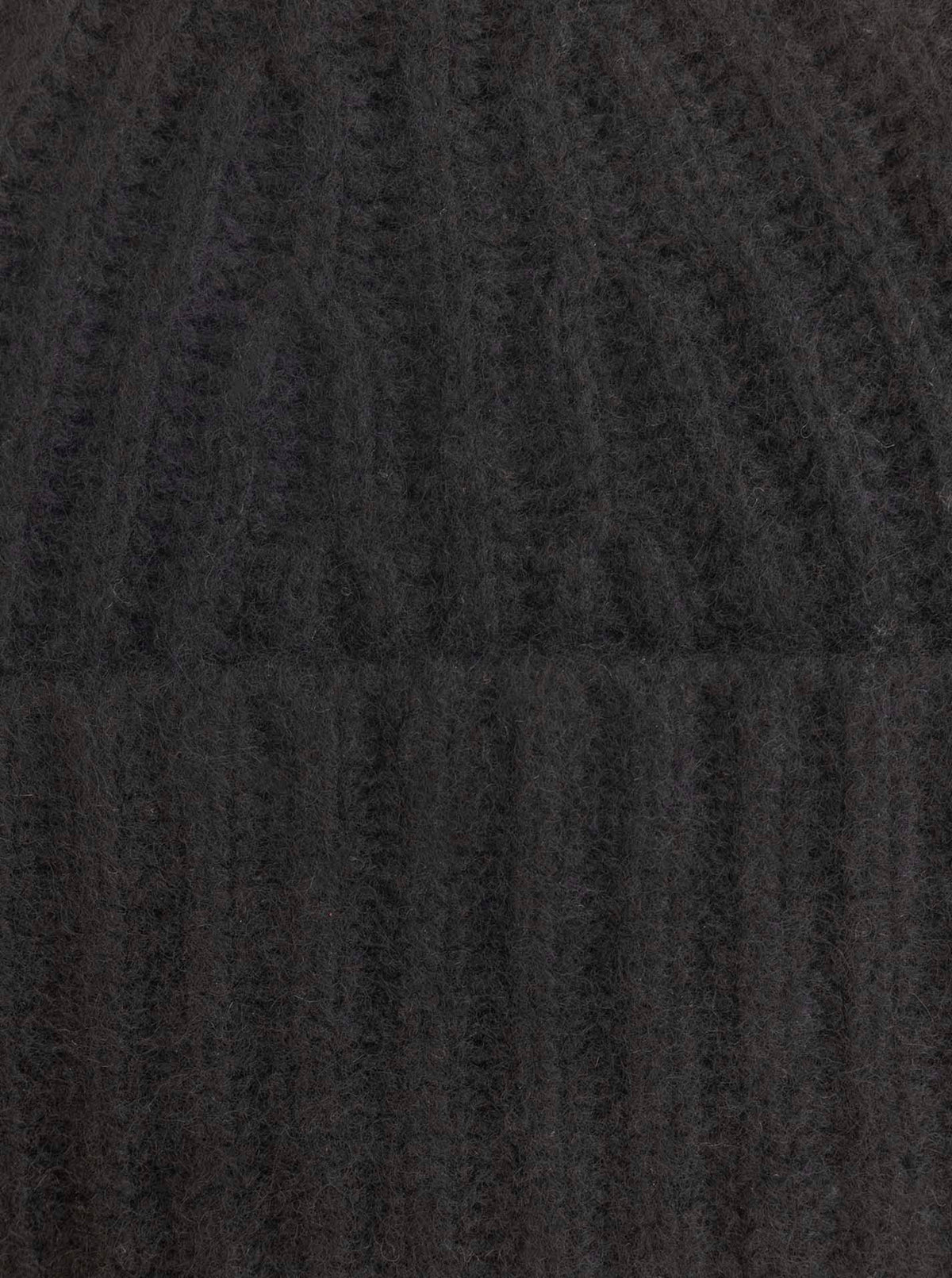 Zwillingsherz Kaschmir Mütze Grobstrick Schwarz Detail