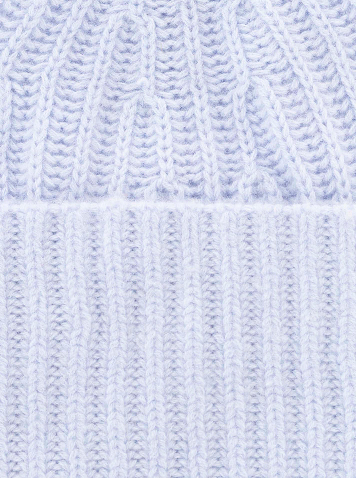 Zwillingsherz Kaschmir Mütze Grobstrick Hellblau Detail