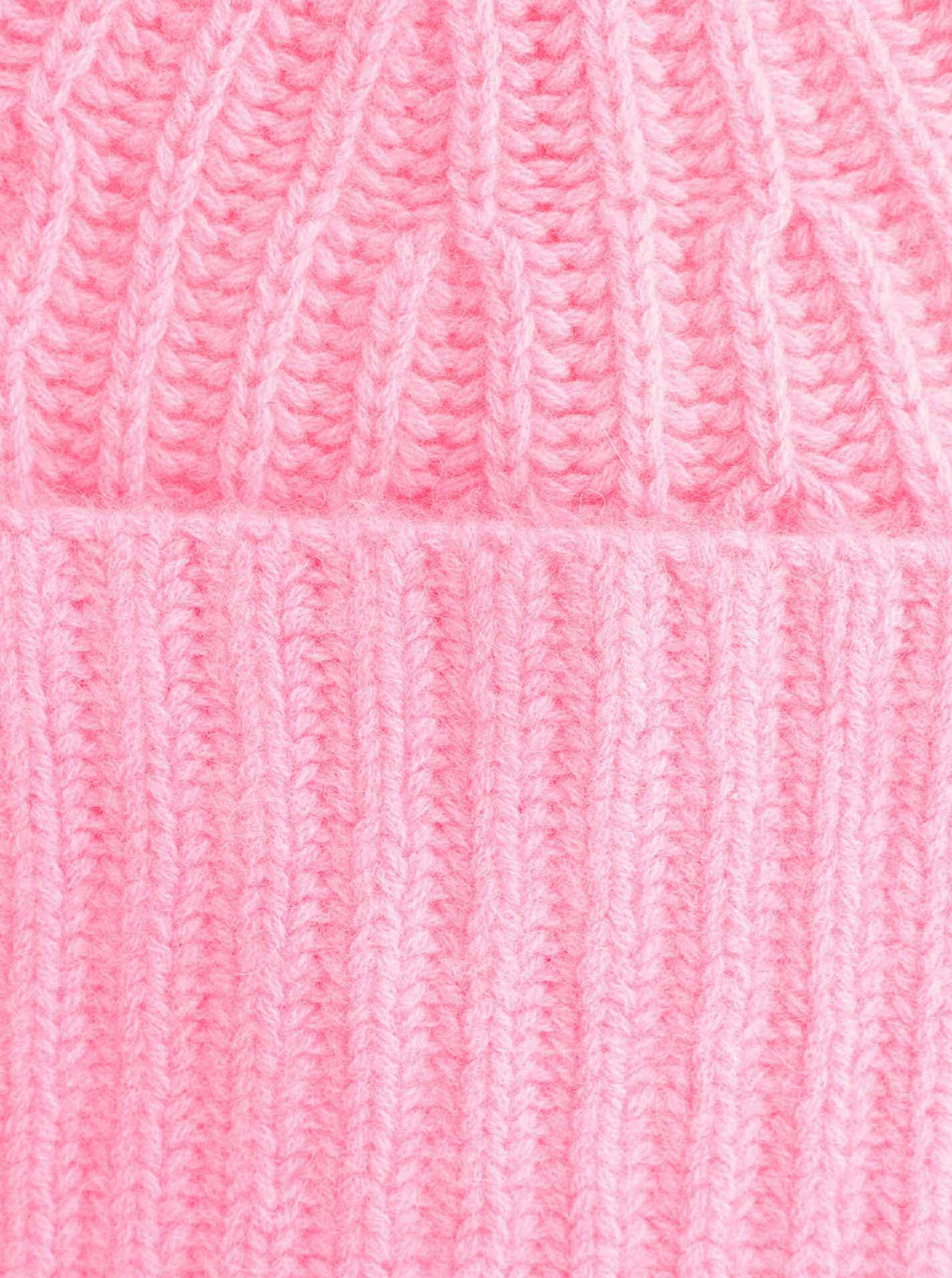 Zwillingsherz Kaschmir Mütze Grobstrick Rosa Detail