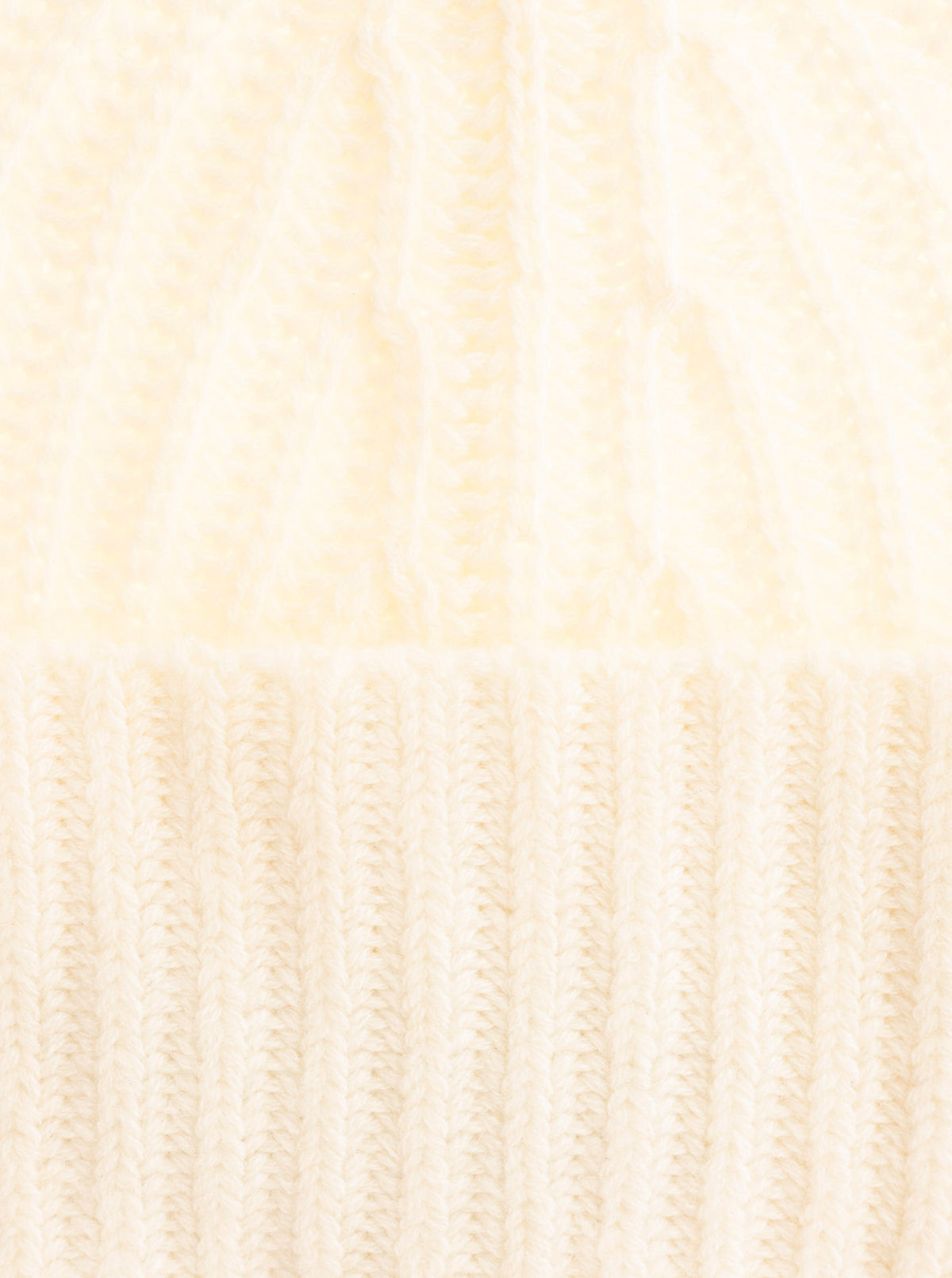 Zwillingsherz Kaschmir Mütze Grobstrick Creme Detail