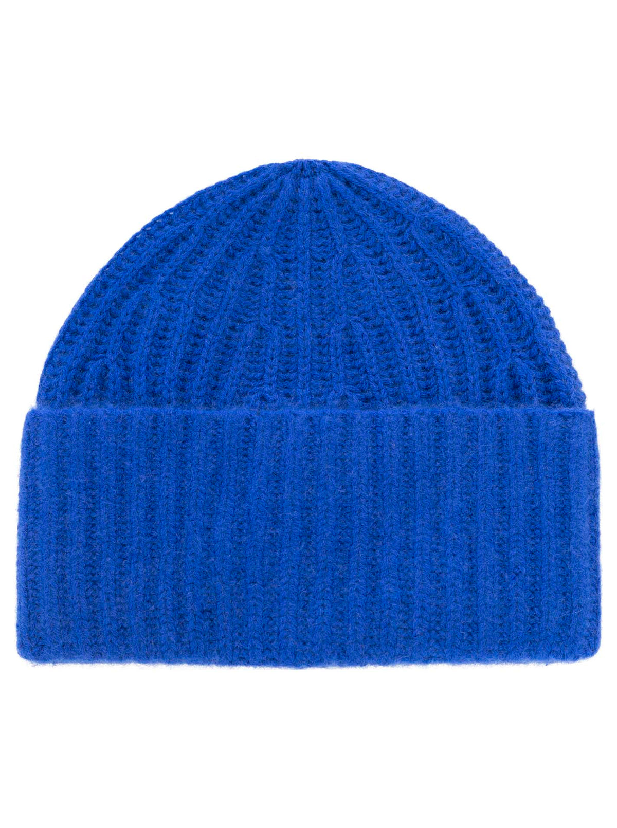 Zwillingsherz Kaschmir Mütze Grobstrick Royalblau