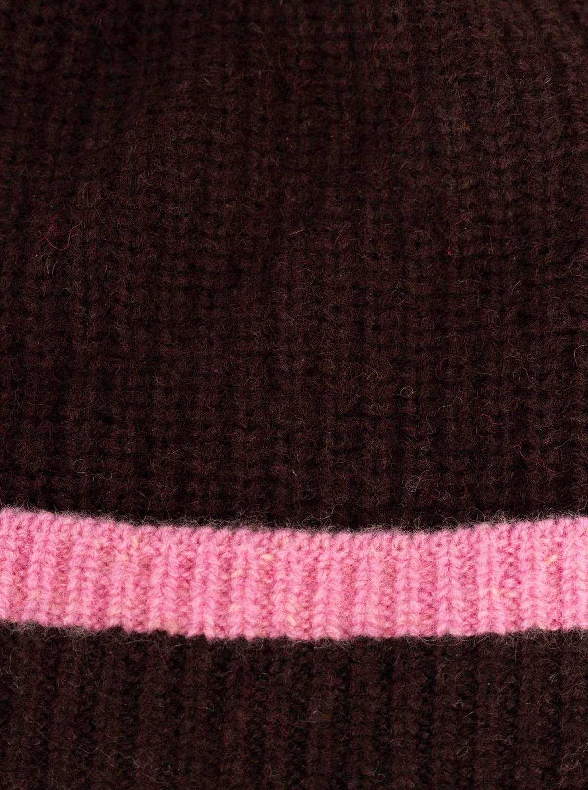 Zwillingsherz - 100% Cashmere Gerippte Mütze Kontrast - Braun