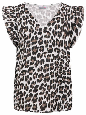 Zwillingsherz - Musselin Bluse Rüschen - Leo Beige