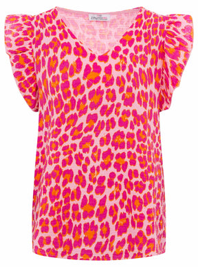 Zwillingsherz - Musselin Bluse Rüschen - Leo Pink