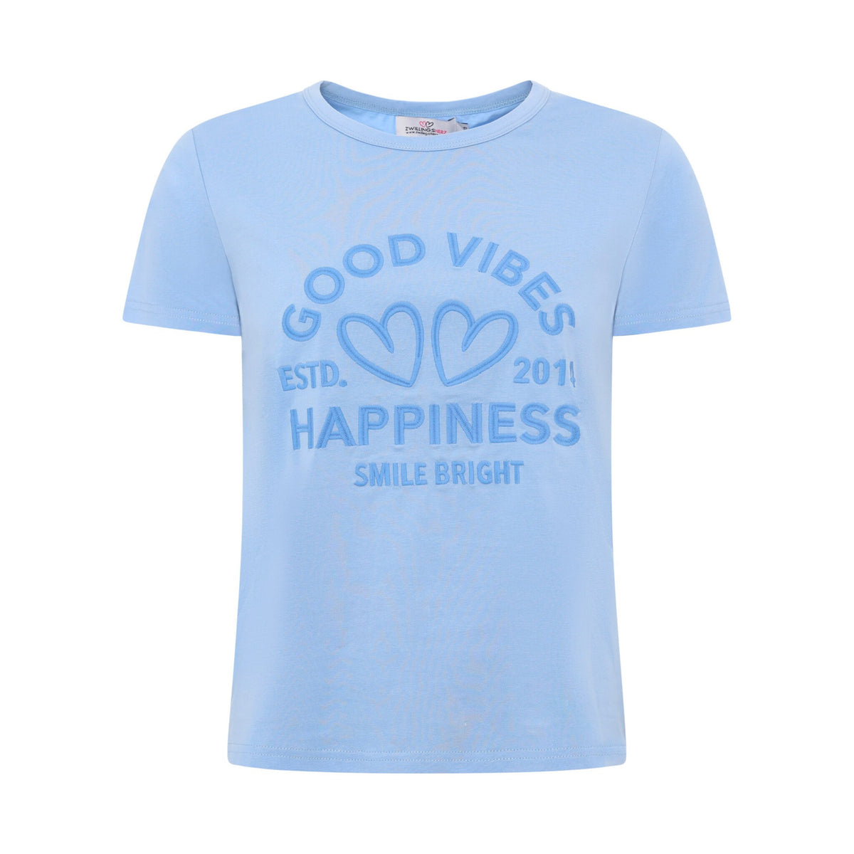 Zwillingsherz - T-Shirt "Happiness Vibes" - Hellblau
