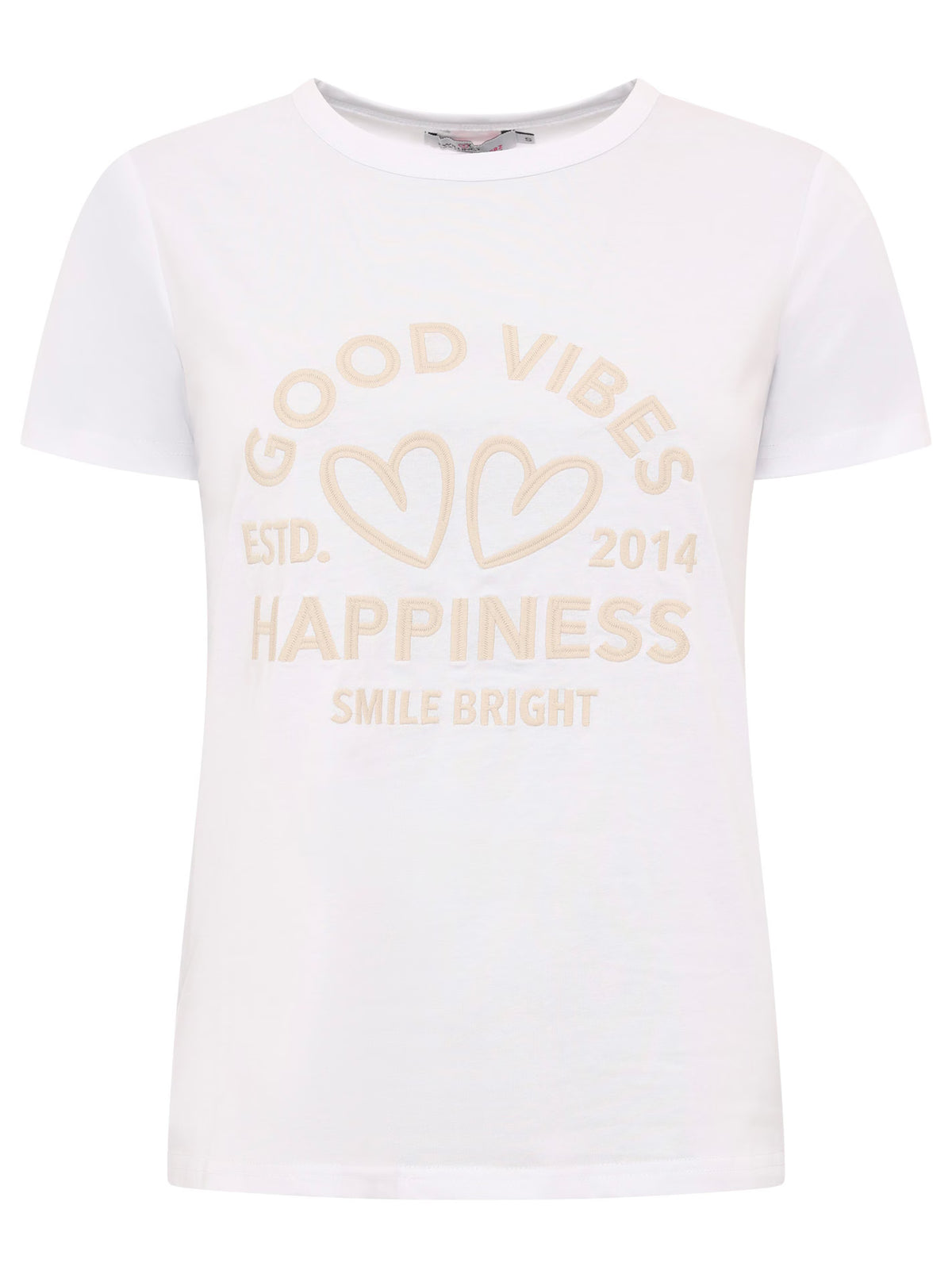Zwillingsherz - T-Shirt "Happiness Vibes" - Weiß