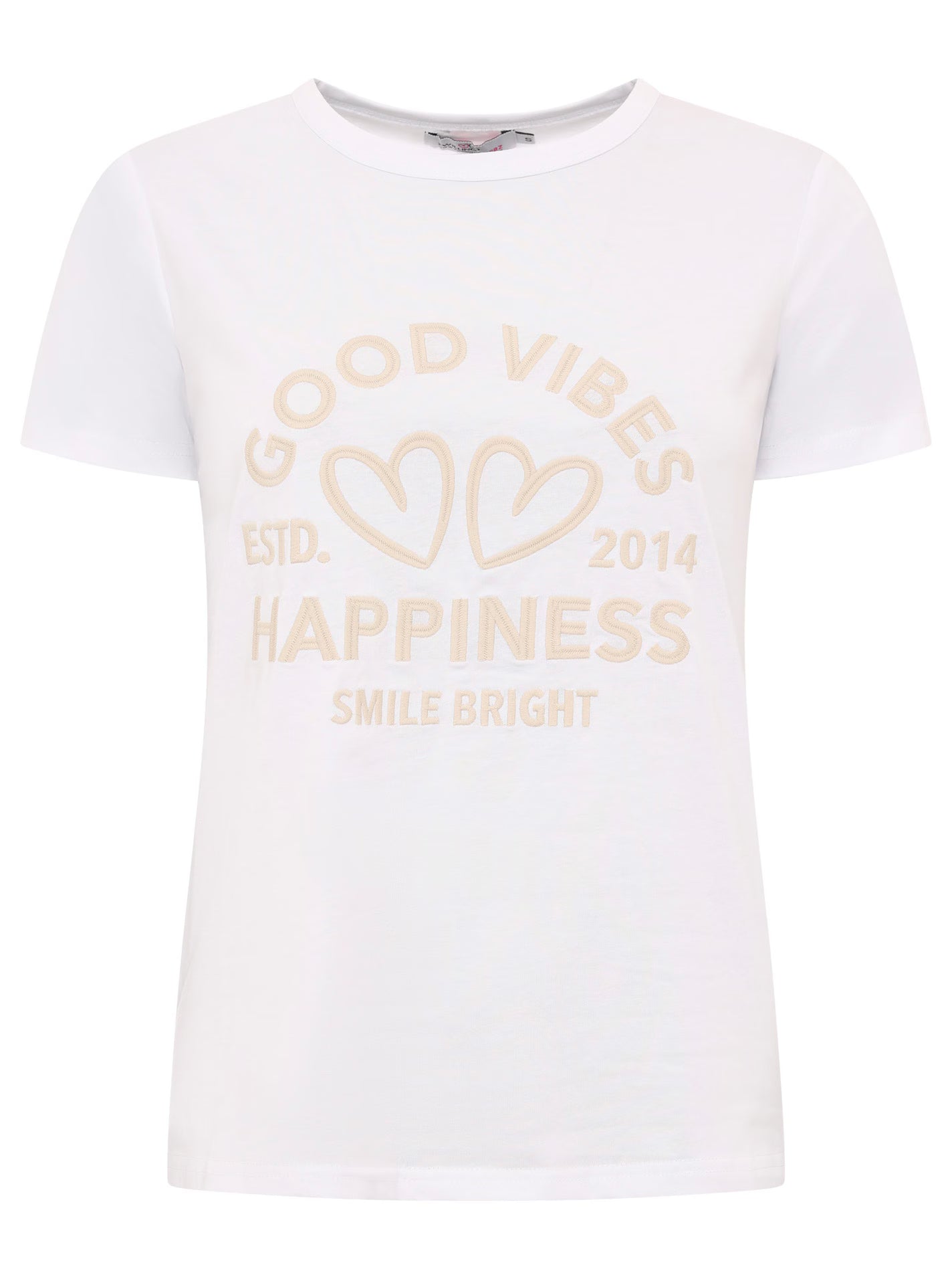 Zwillingsherz - T-Shirt "Happiness Vibes" - Weiß
