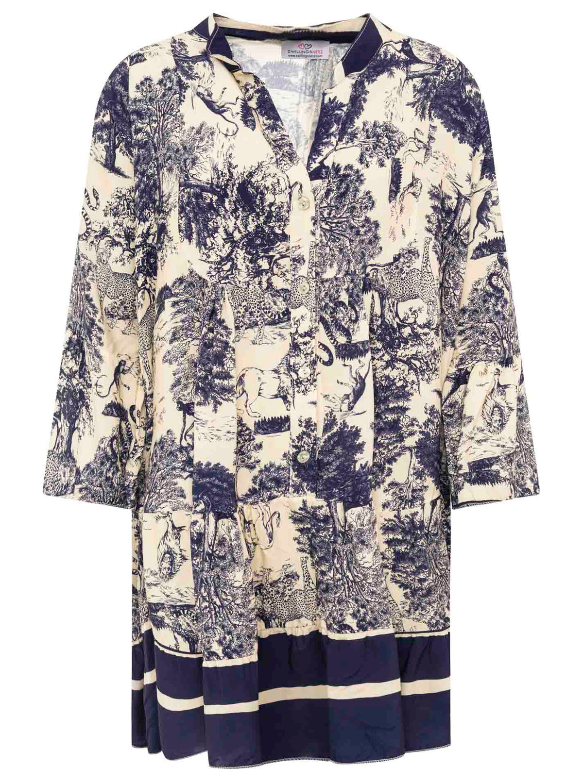 Zwillingsherz - Viskose Kleid "Safari" - Navy (SuperSale - keine Retoure)