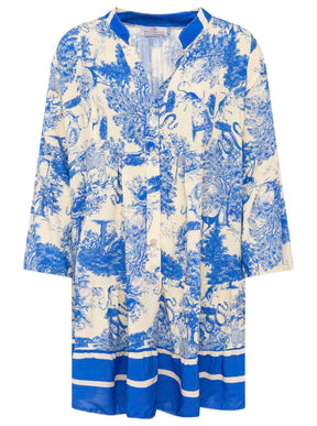 Zwillingsherz - Viskose Kleid "Safari" - Blau