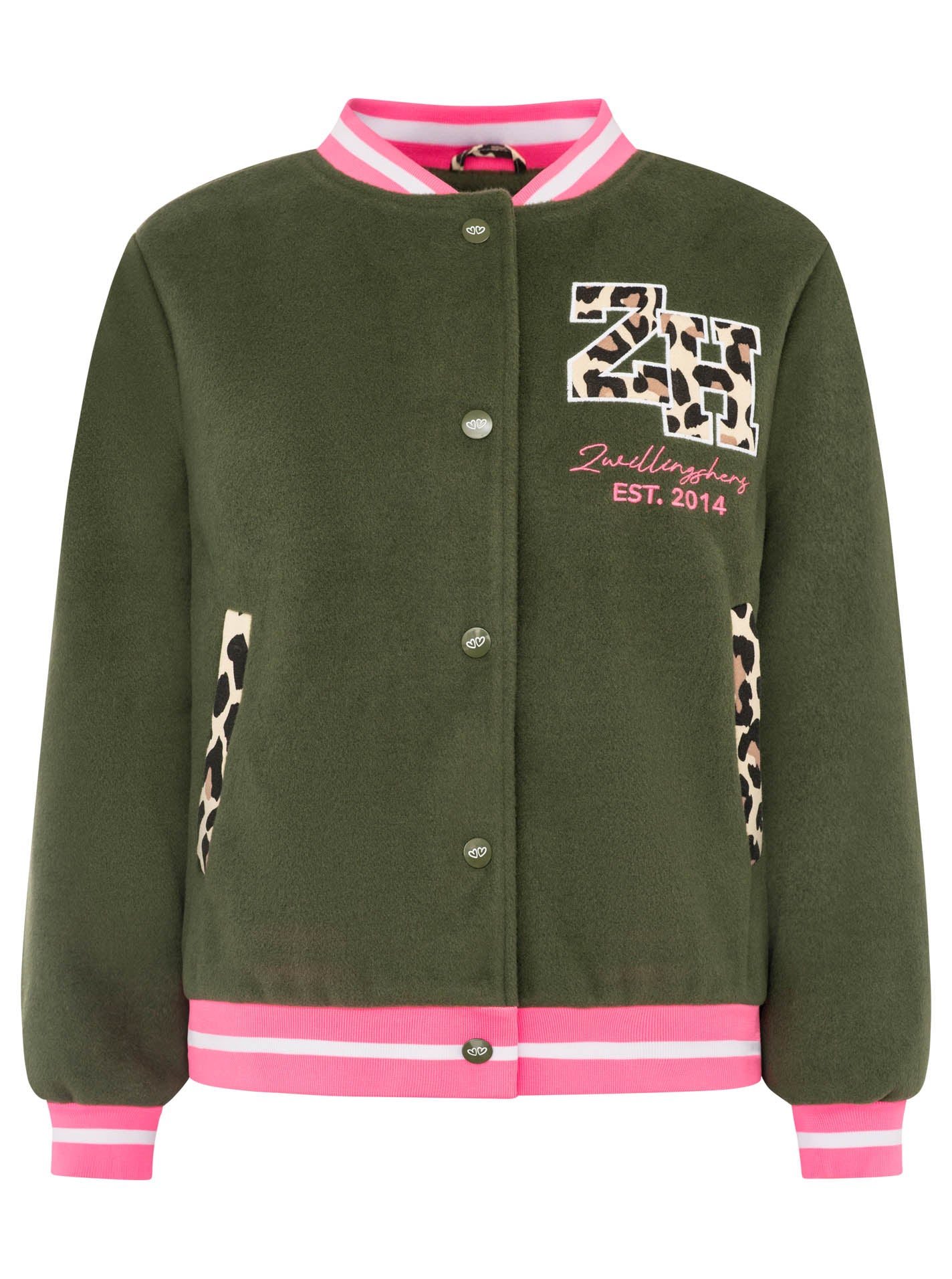 Zwillingsherz Bomberjacke "College Leo" - Khaki