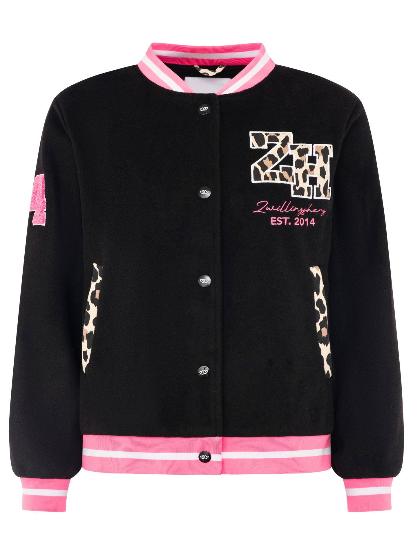 Zwillingsherz Bomberjacke "College Leo" - Schwarz