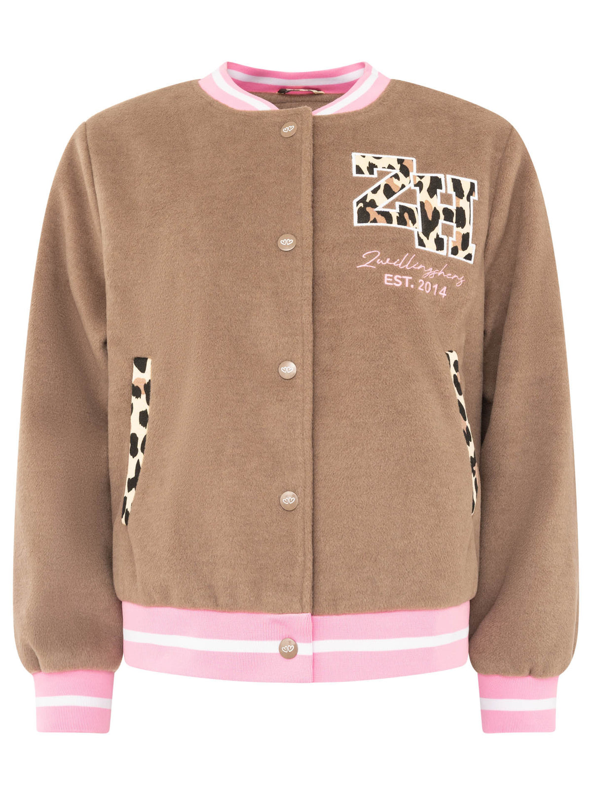 Zwillingsherz Bomberjacke "College Leo" - Taupe