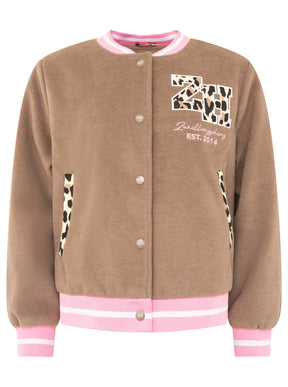 Zwillingsherz Bomberjacke "College Leo" - Taupe