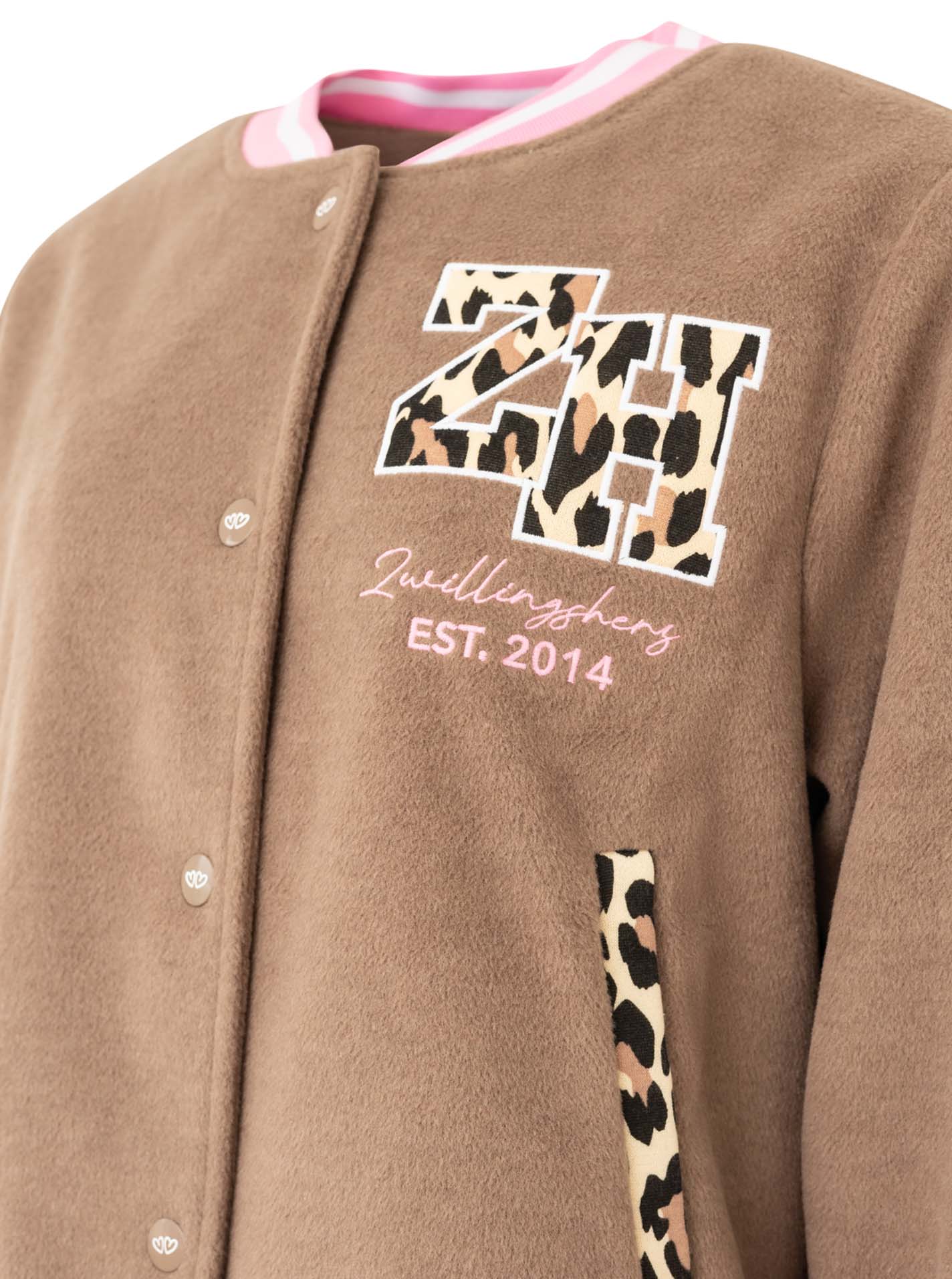 Zwillingsherz Bomberjacke "College Leo" - Taupe