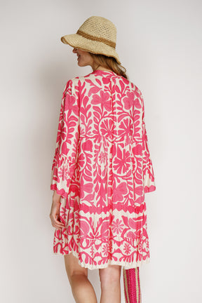 Lässig bedrucktes Kleid - Pink
