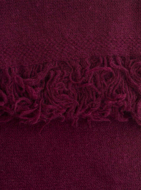 Zwillingsherz 100% Cashmere/Kaschmir Fransenschal - Bordeaux
