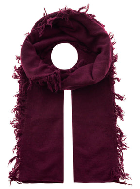 Zwillingsherz 100% Cashmere/Kaschmir Fransenschal - Bordeaux