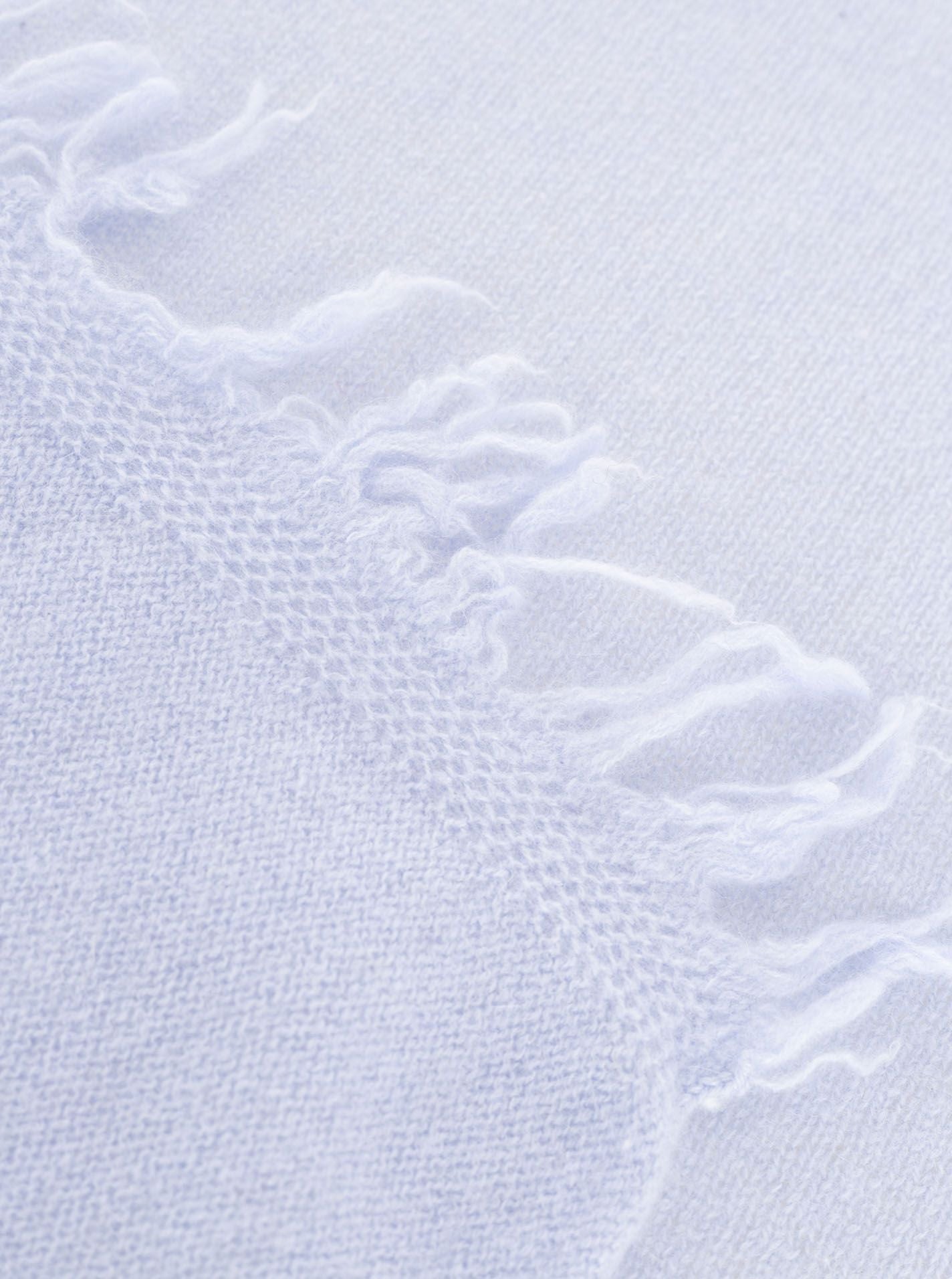 Zwillingsherz 100% Cashmere/Kaschmir Fransenschal - Hellblau