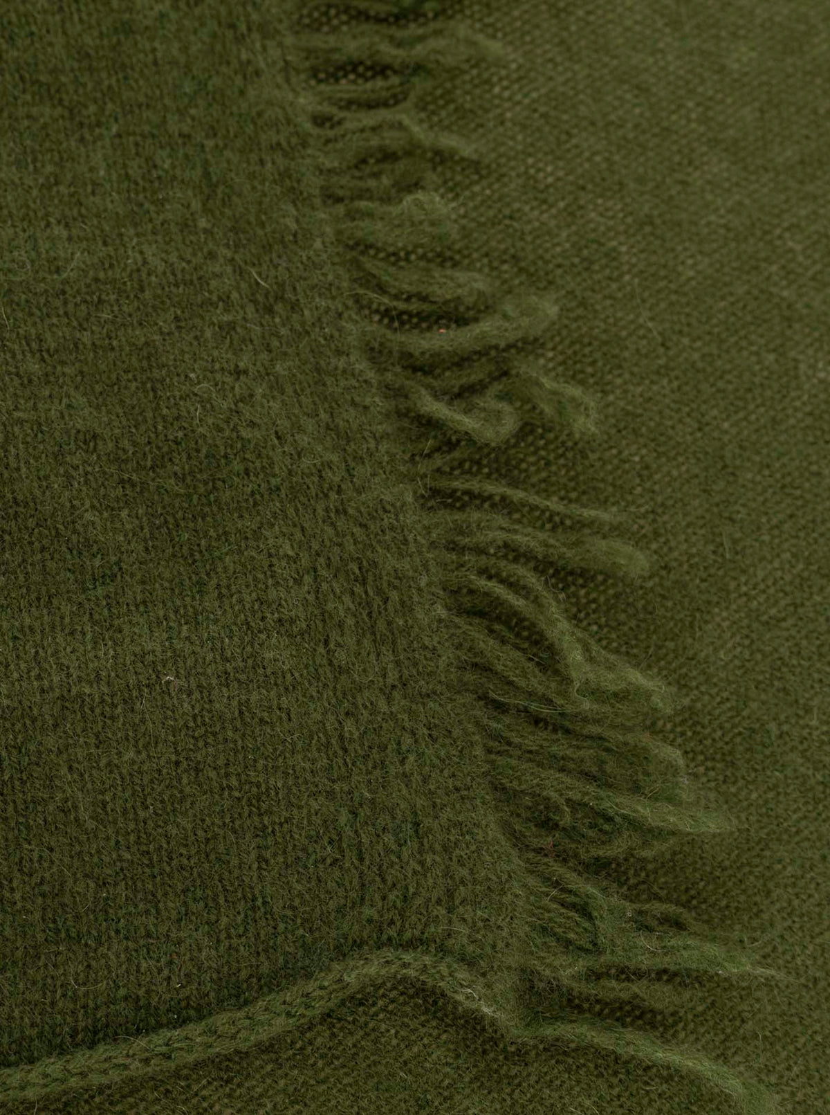 Zwillingsherz 100% Cashmere/Kaschmir Fransenschal - Olive