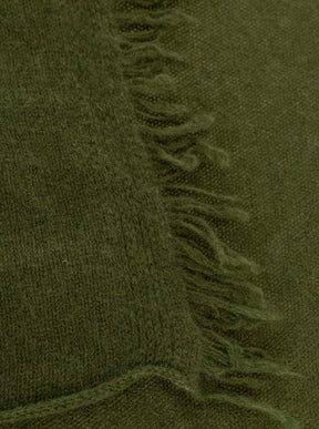 Zwillingsherz 100% Cashmere/Kaschmir Fransenschal - Olive
