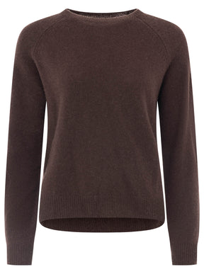 Zwillingsherz Kaschmir Rundhals Pullover (100% Cashmere) - Braun