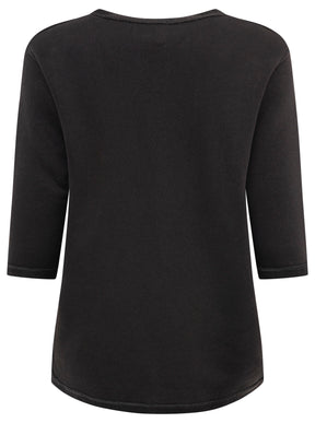Rückseite Zwillingsherz Sweatshirt Moin Anker Schwarz mit 3/4-Arm