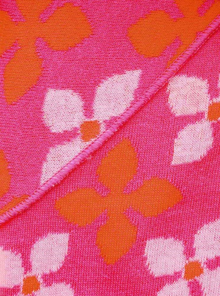 Zwillingsherz - Dreieckstuch "Frühlingsblume" Baumwolle - Pink/Orange/Weiß