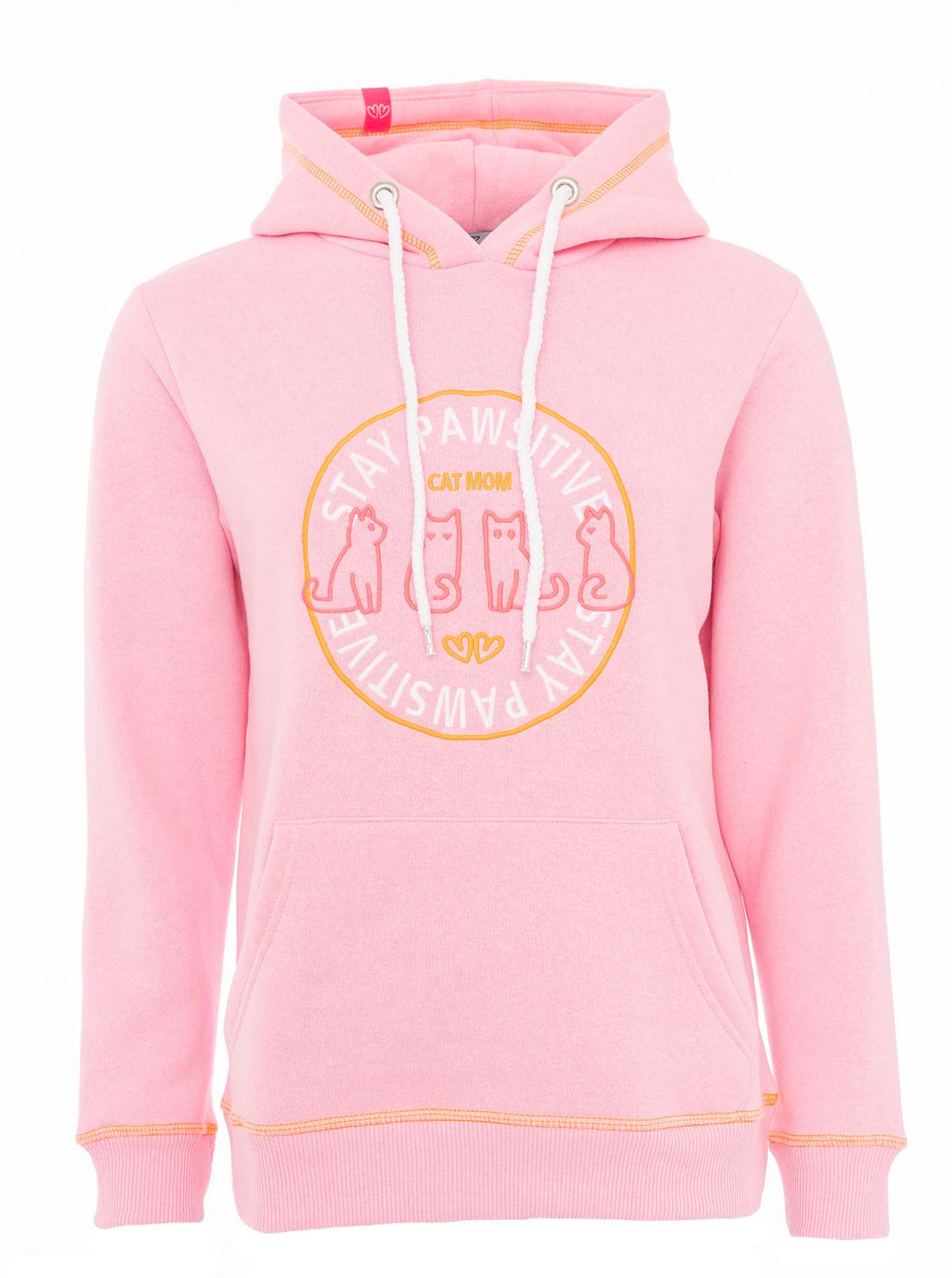 Zwillingsherz - Hoodie Neu "Cat Mom" - Rosa/Pink