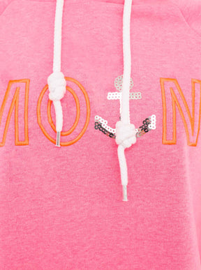 Zwillingsherz - Moin Hoodie/Sweatshirt mit Pailletten - Neonpink