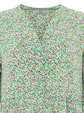Zwillingsherz - Kleid/Tunika mit kleinen Blütenmuster - Grün