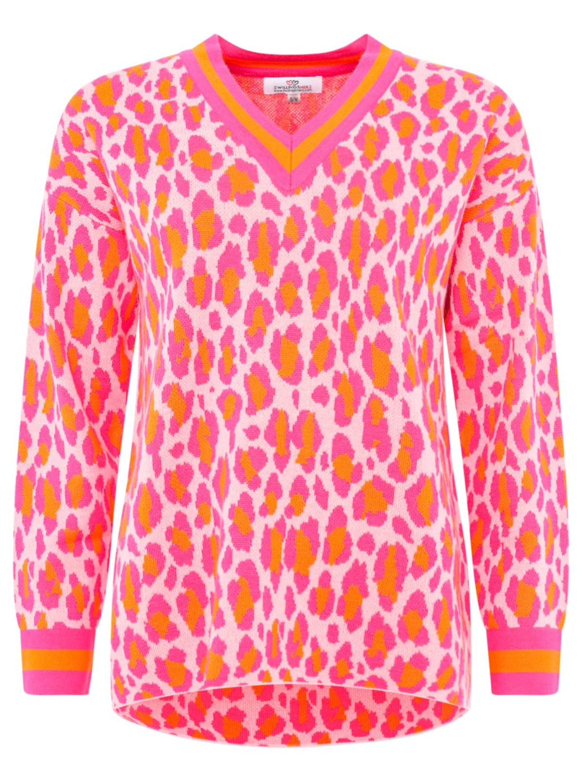 Zwillingsherz -  Sweatshirt / Pullover Leo/Leopard - Pink/Orange