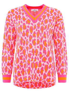 Zwillingsherz -  Sweatshirt / Pullover Leo/Leopard - Pink/Orange