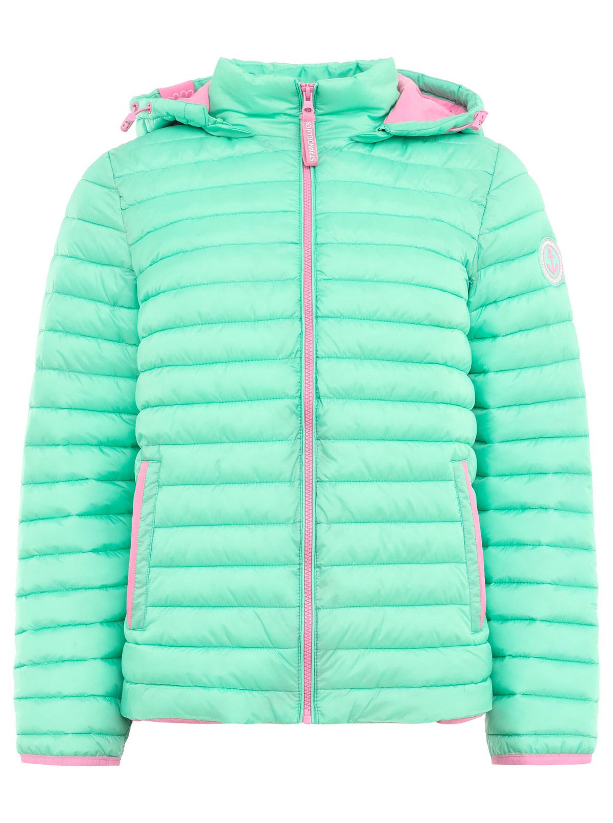 Zwillingsherz - Steppjacke Kurz Anker Strandglück Moin - Mint/Pink