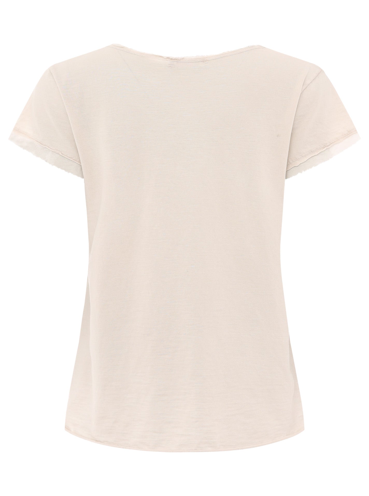 Zwillingsherz Damen T-Shirt in Hellbeige, Rückansicht
