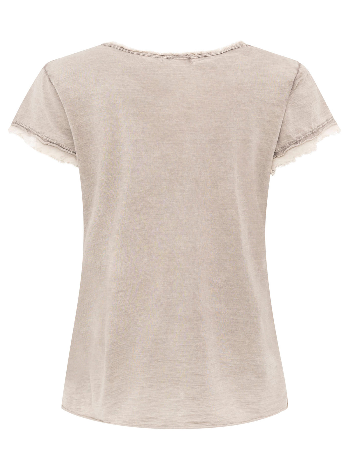 Zwillingsherz Damen T-Shirt in Taupe, Rückansicht – Modell ‚Positive Mind