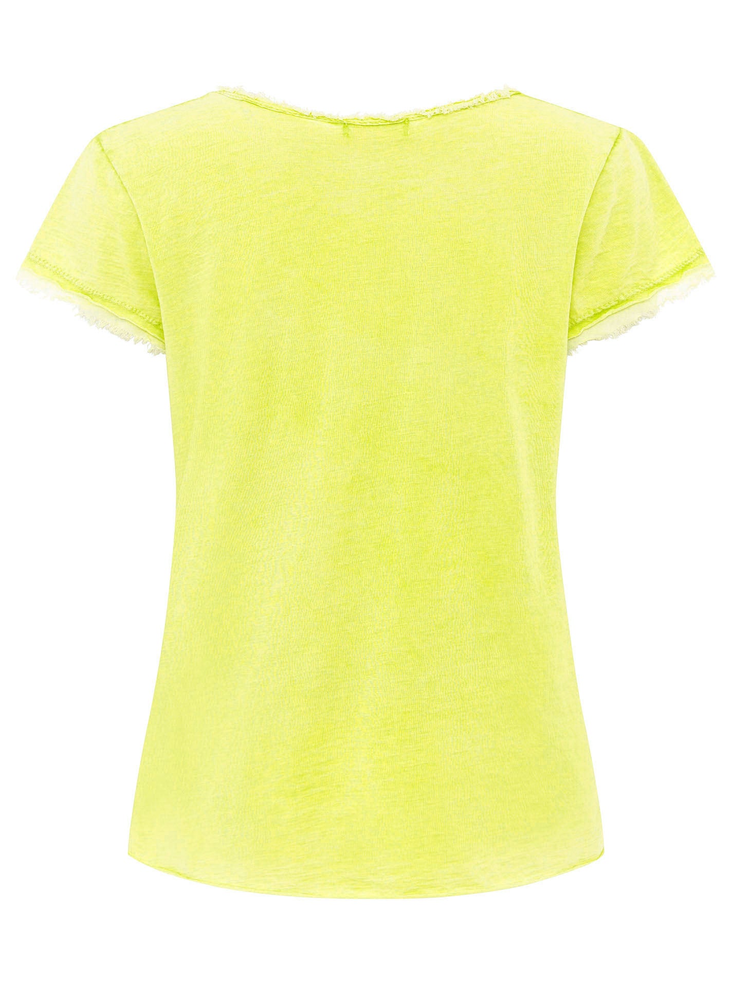 Zwillingsherz Damen T-Shirt in Gelb, Rückansicht