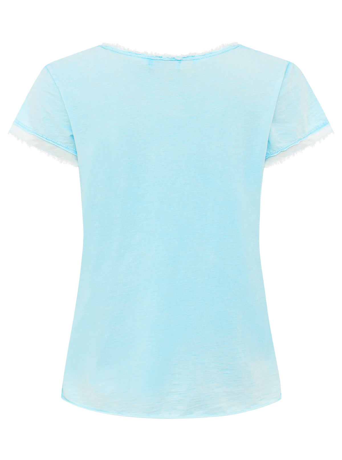 Zwillingsherz Damen T-Shirt in Türkis, Rückansicht – Modell ‚Positive Mind