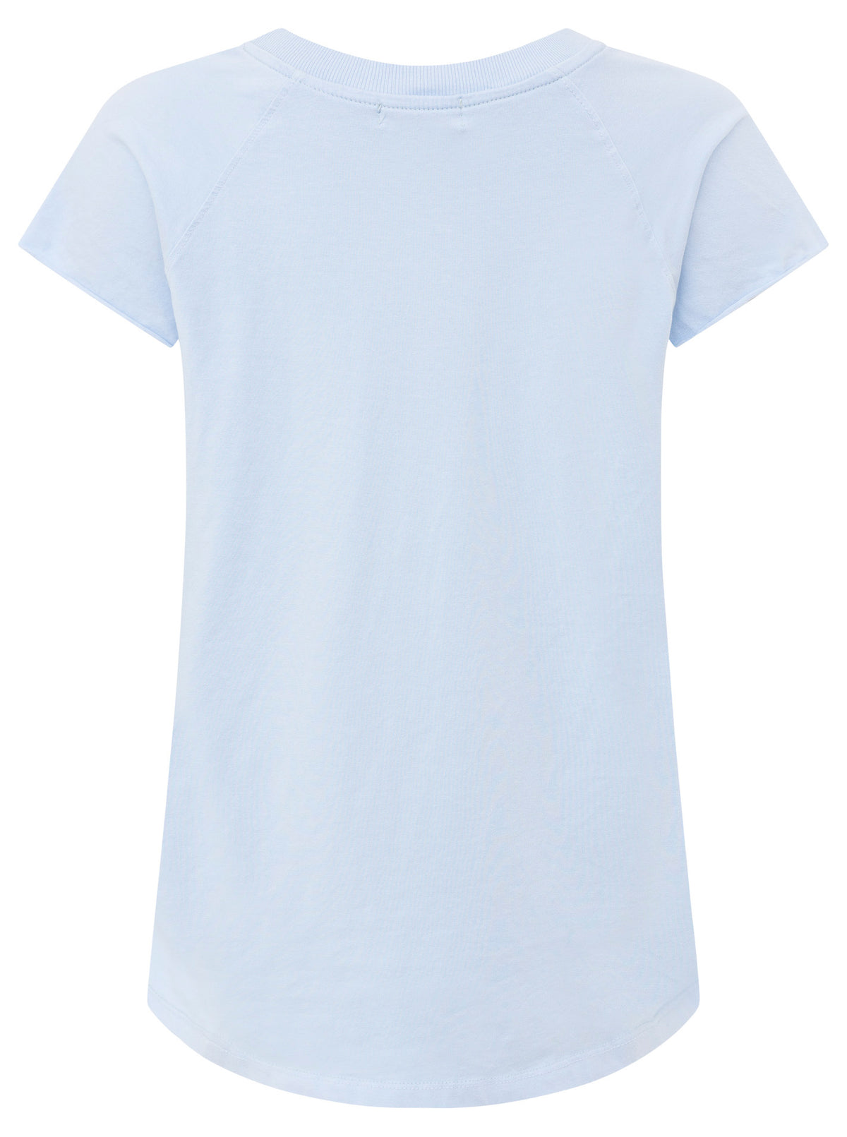 Zwillingsherz T-Shirt Damen Hellblau mit V-Ausschnitt – Rückenansicht ohne Print