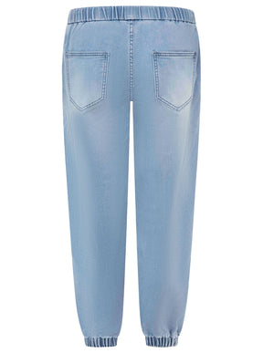 Zwillingsherz Bequeme Jeans Joggi Hellblau – Ansicht 2
