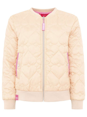 Zwillingsherz Bomberjacke Be Happy in Beige – stylische Damenjacke für jede Gelegenheit