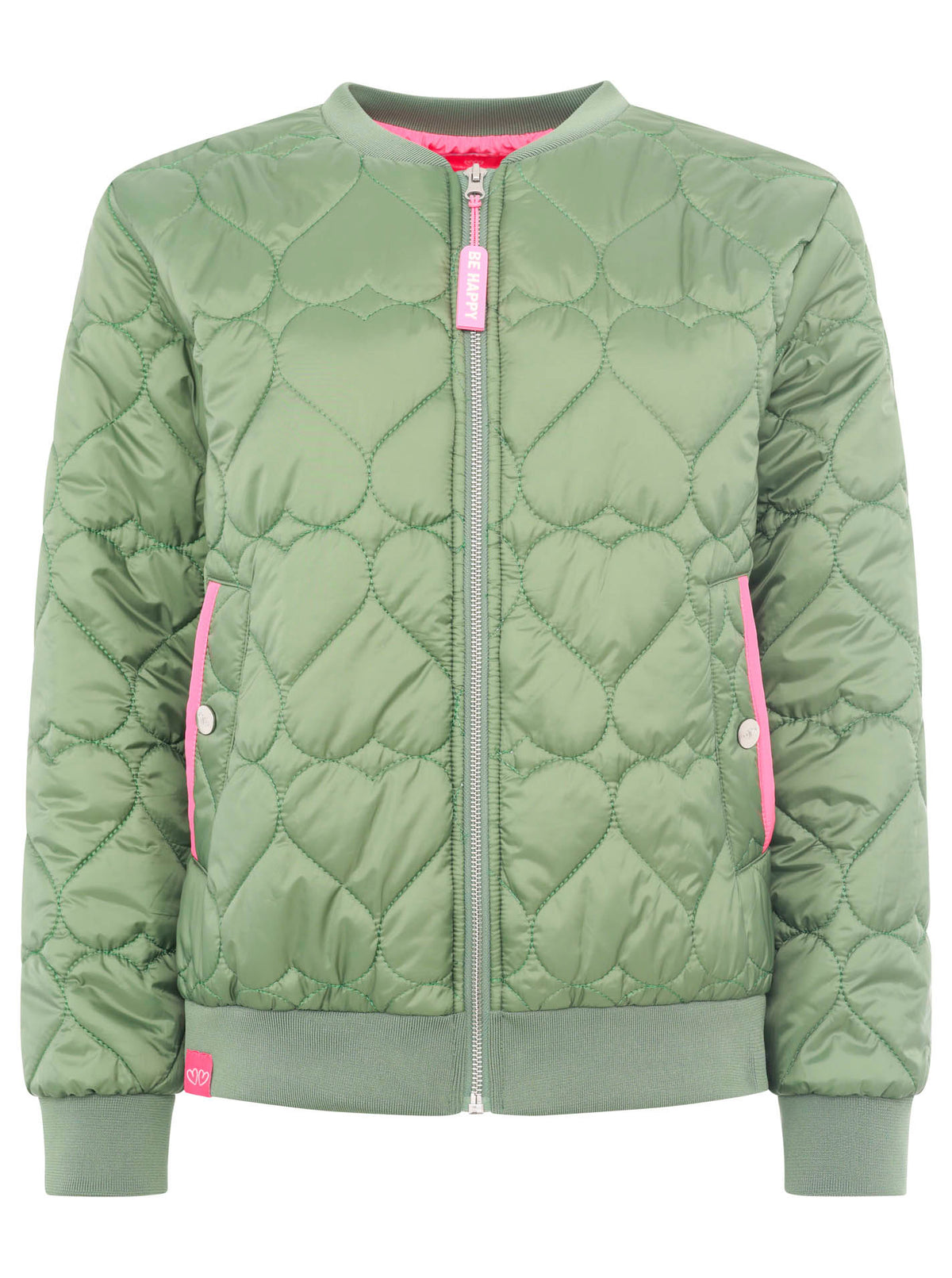 Zwillingsherz Bomberjacke Be Happy in Khaki – stylische Steppjacke für Damen