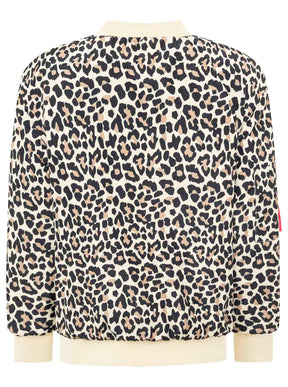 Zwillingsherz Bomberjacke Wild at Heart in Beige/Schwarz, Rückansicht mit Rippbündchen an Ärmeln und Saum