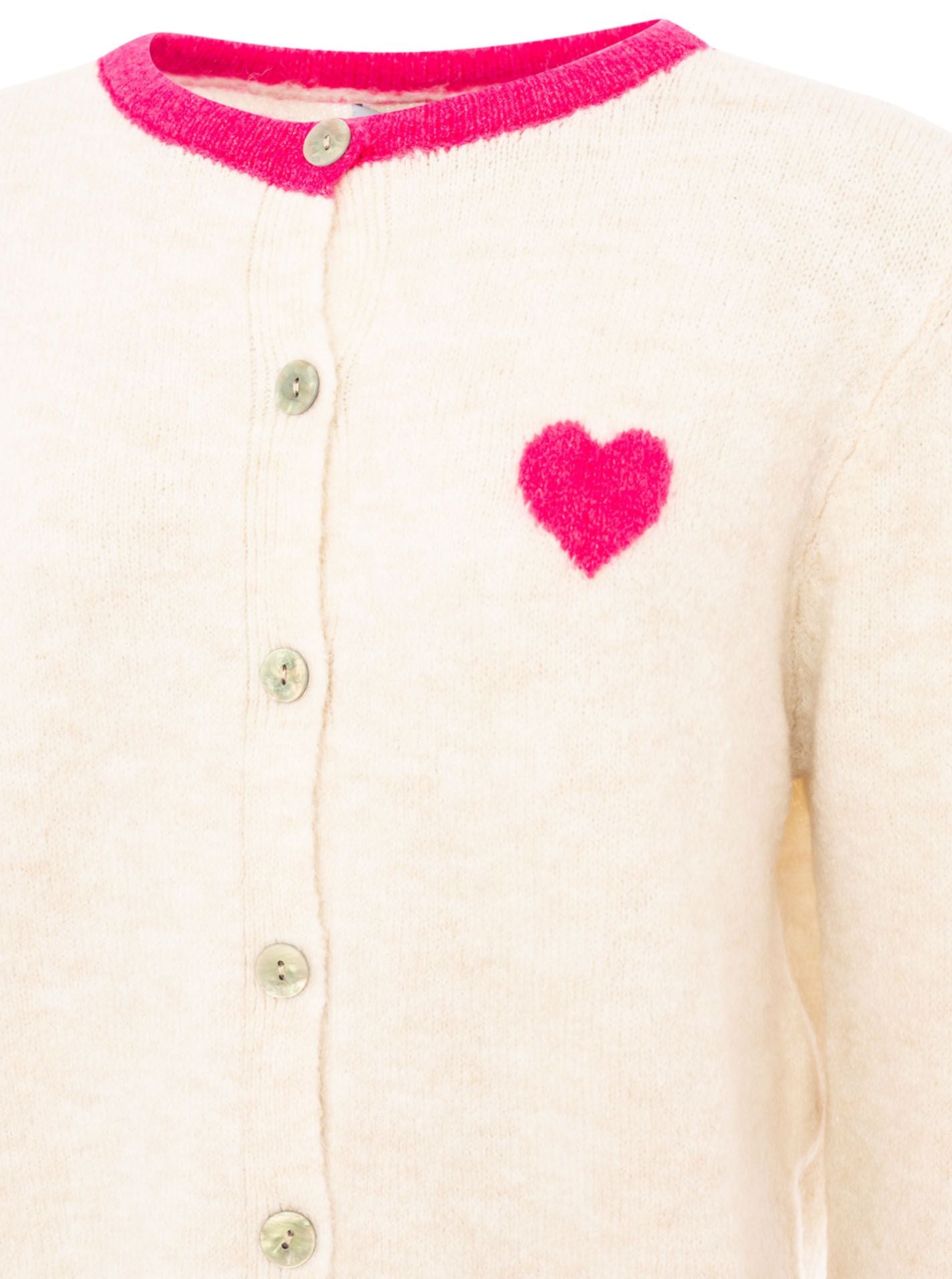 Zwillingsherz - Wollcardigan Herz - Beige