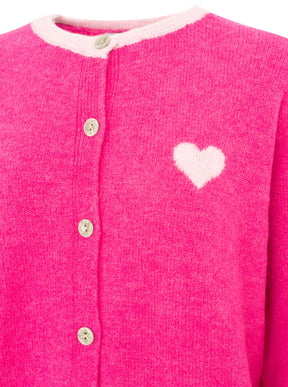Zwillingsherz - Wollcardigan Herz - Pink