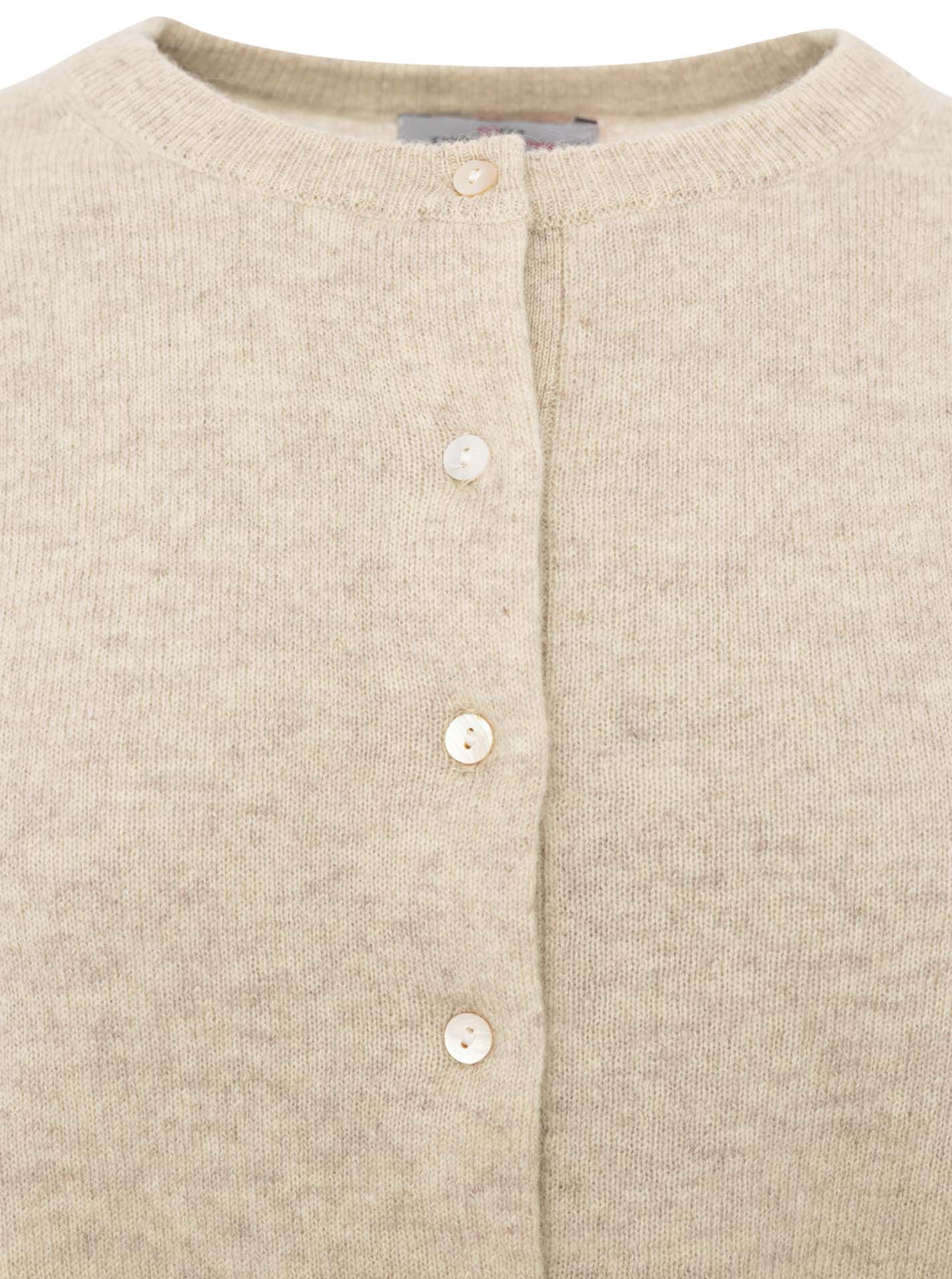 Zwillingsherz Kaschmir Strickjacke Perlmutt (100% Cashmere) - Hellbeige