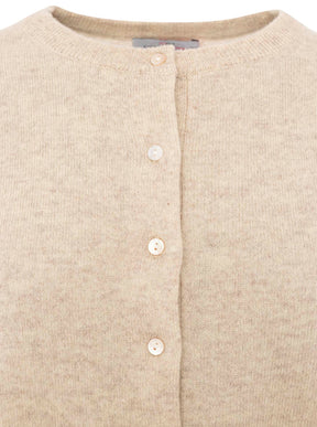 Zwillingsherz Kaschmir Strickjacke Perlmutt (100% Cashmere) - Hellbeige