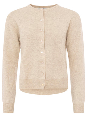 Zwillingsherz Kaschmir Strickjacke Perlmutt (100% Cashmere) - Hellbeige