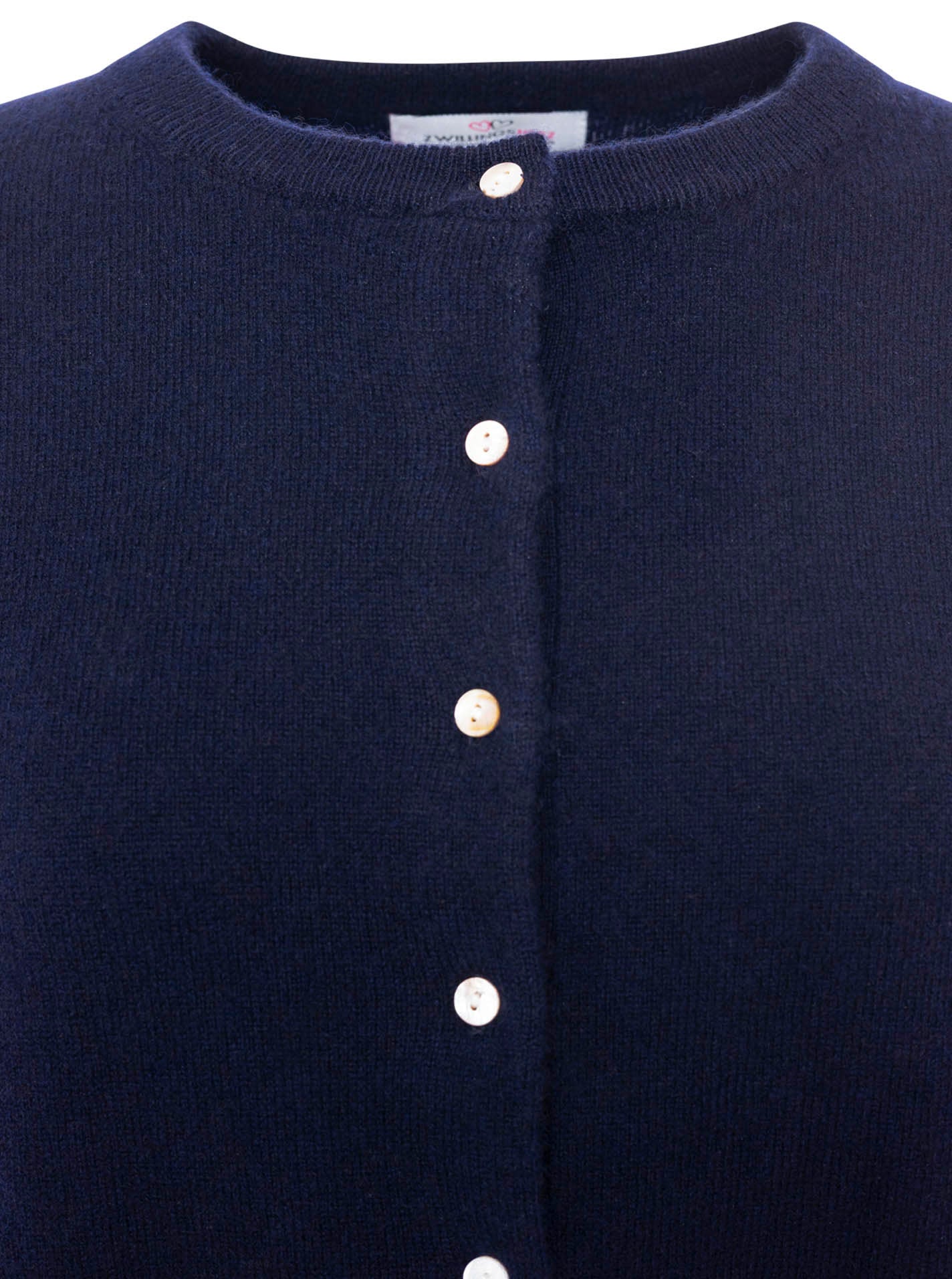 Zwillingsherz Kaschmir Strickjacke Perlmutt (100% Cashmere) - Dunkelblau
