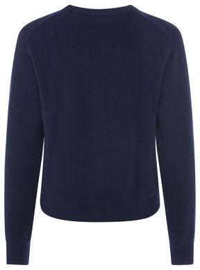 Zwillingsherz Kaschmir Strickjacke Perlmutt (100% Cashmere) - Dunkelblau